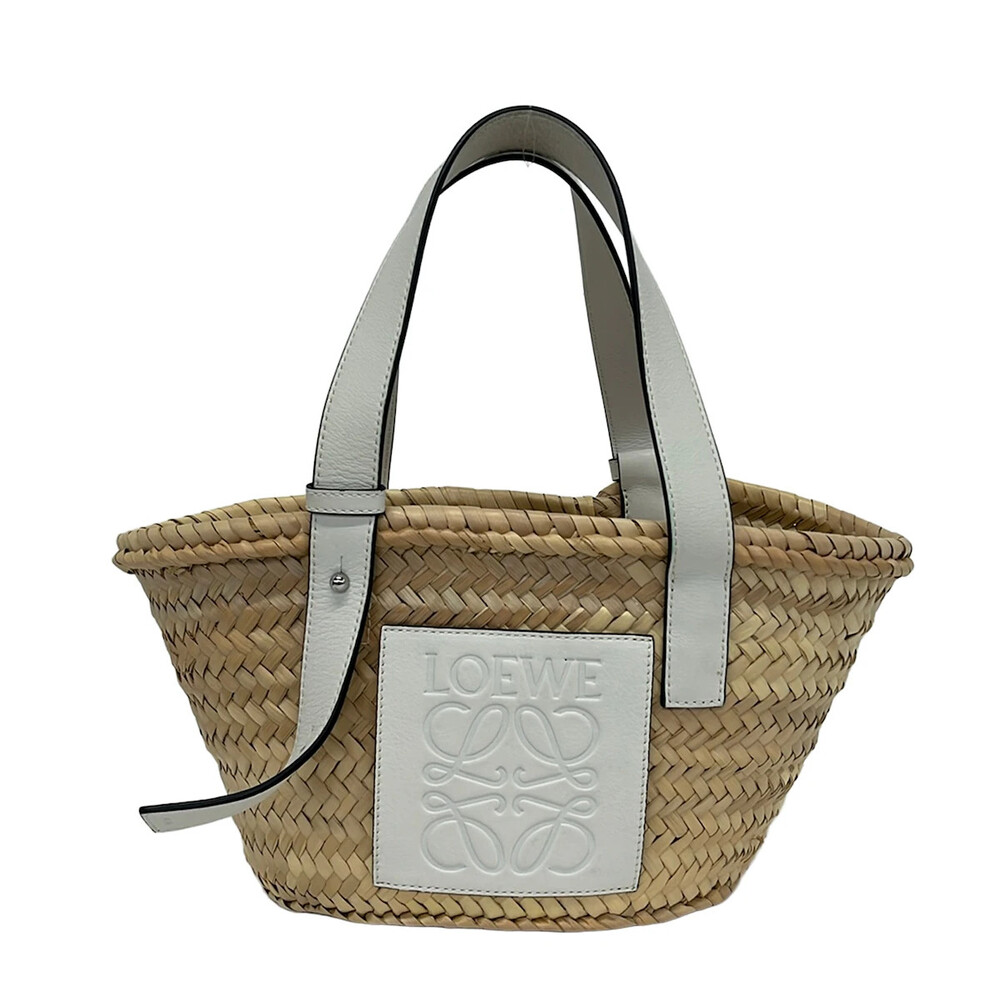 Loewe Basket Small Beige White Straw #340571L57B
